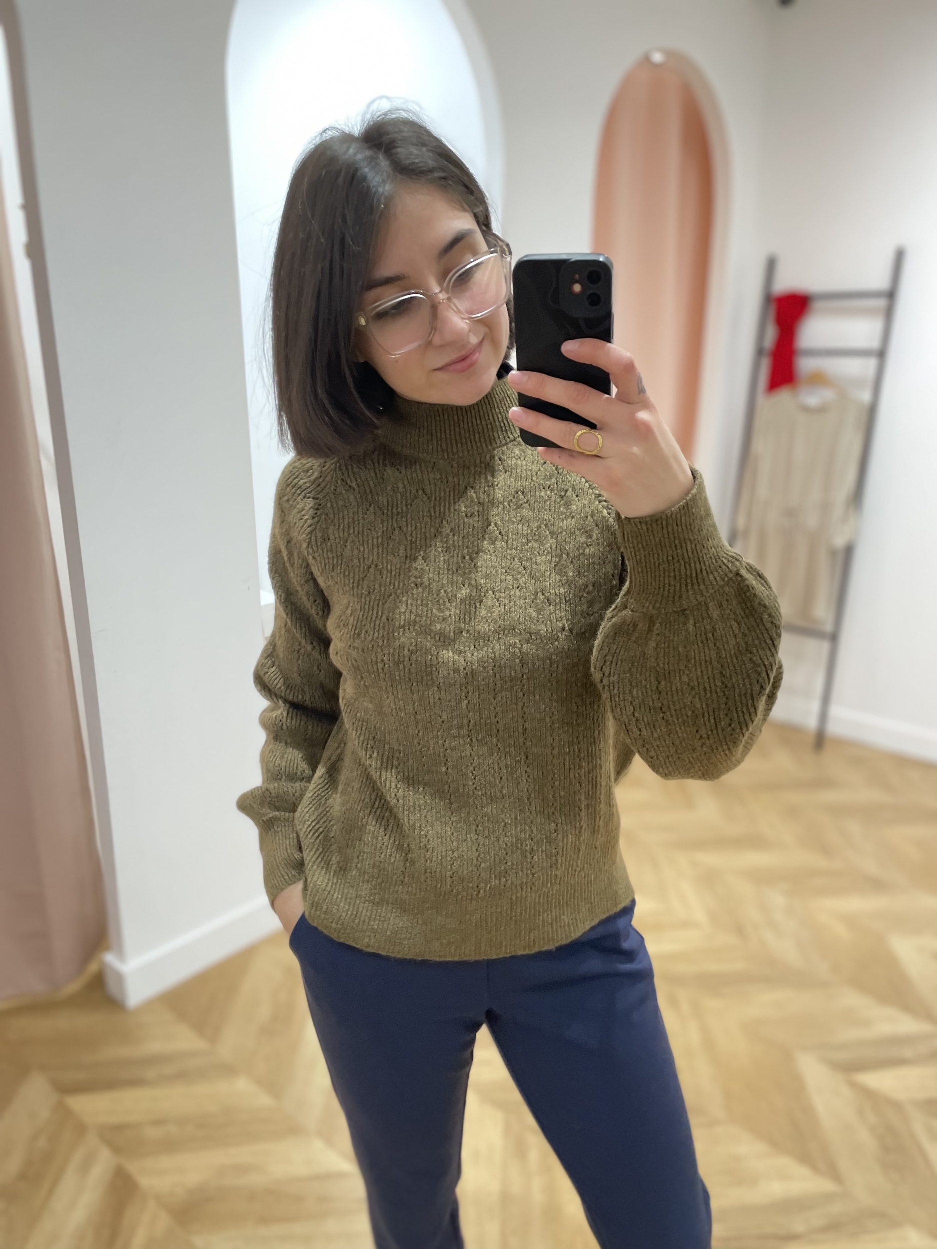 Robe à col roulé Manches courtes