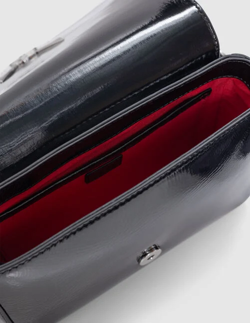 Sac en cuir verni Noir IKKS BAGS Accessoires FEMME