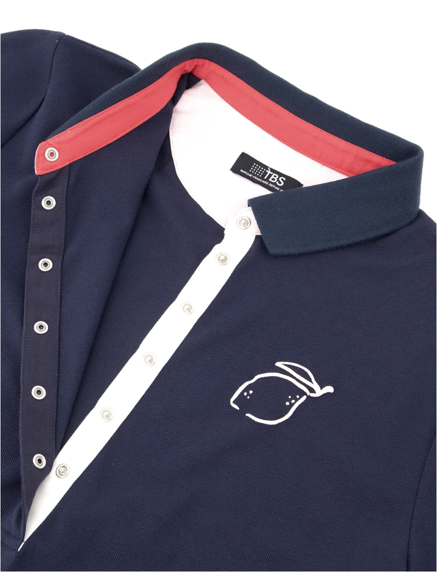 Polo Femme Fentes Côtés Piqué Boniepol Marine TBS femme