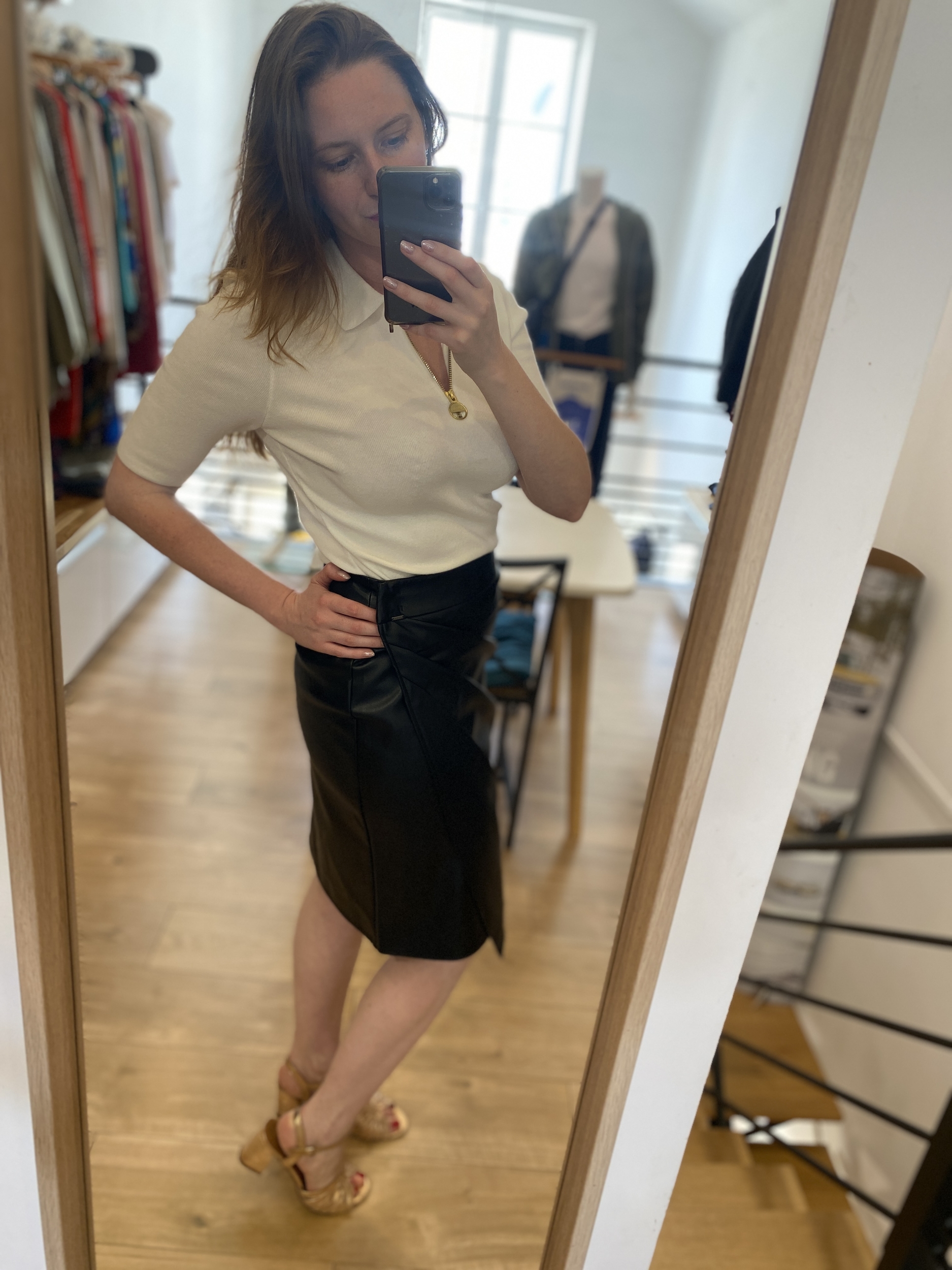 Jupe Crayon Jupe Cuir Ikks Femme Ikks Jupe En Cuir Portefeuille