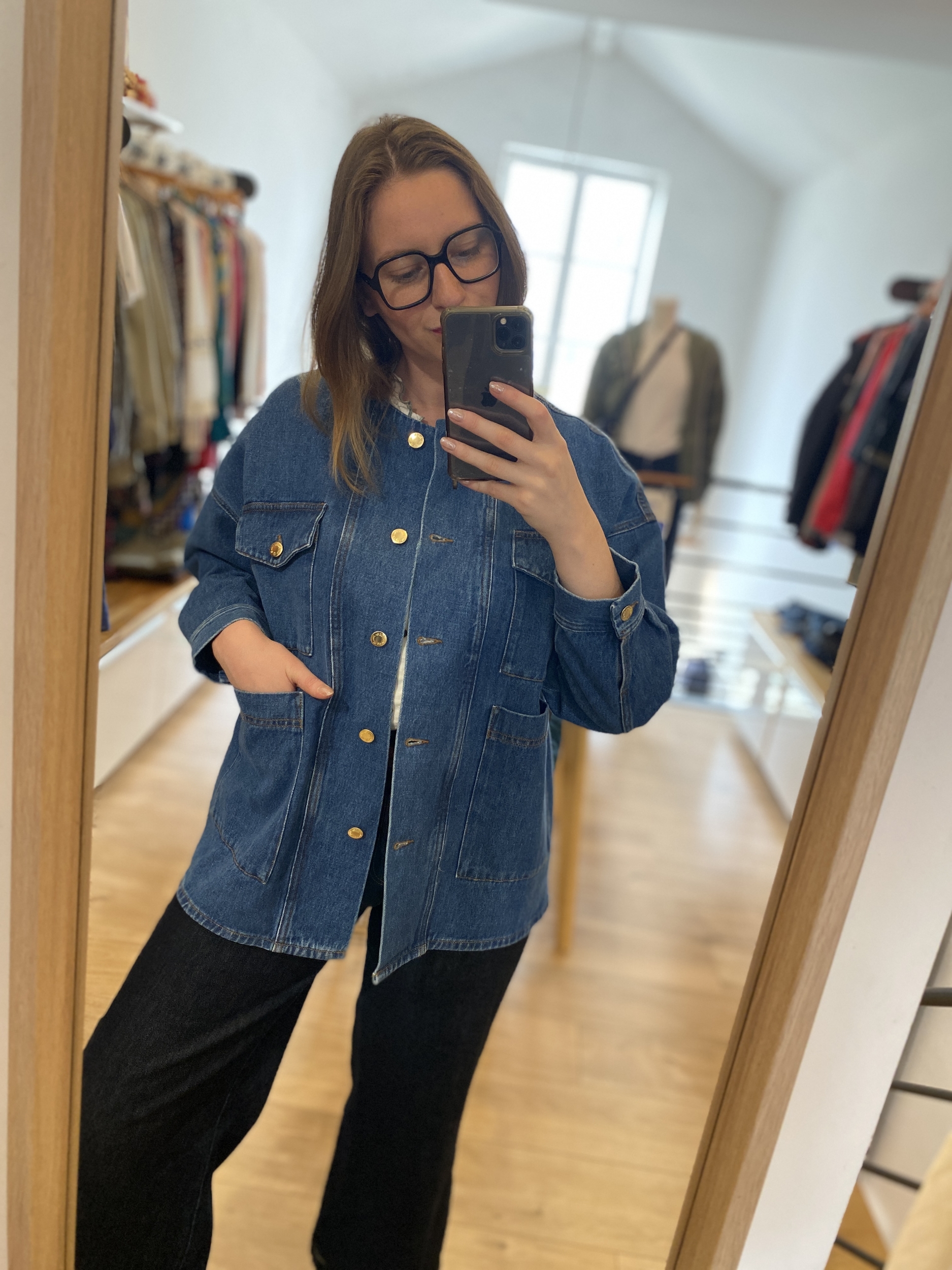 Veste jean oversize Lousse Bleu DES PETITS HAUTS Vêtement