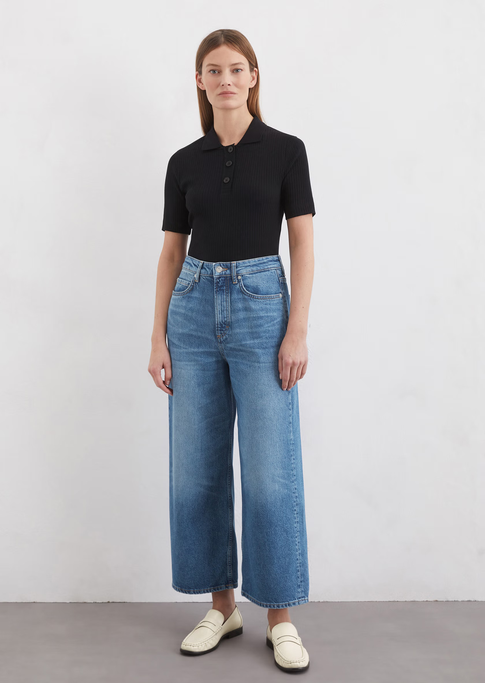 Jean culotte taille haute Bleu délavé MARC'O POLO FEMME Prix