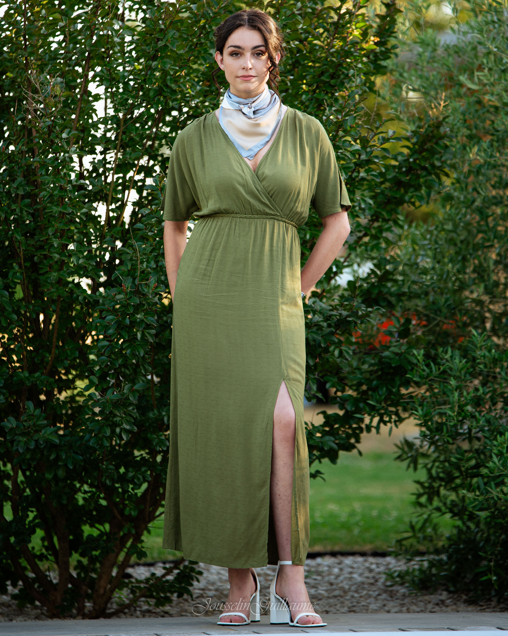 Robe maxi cache-cœur Vimolira Olive VILA Vêtement FEMME