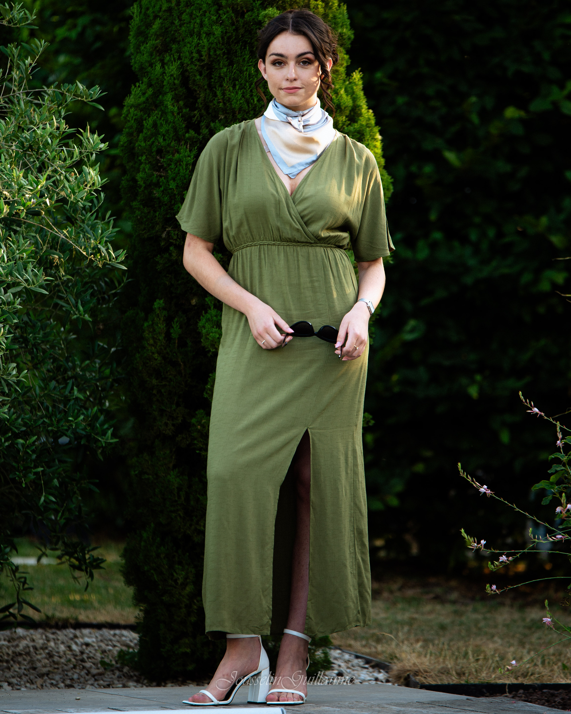 Robe maxi cache-cœur Vimolira Olive VILA Vêtement FEMME