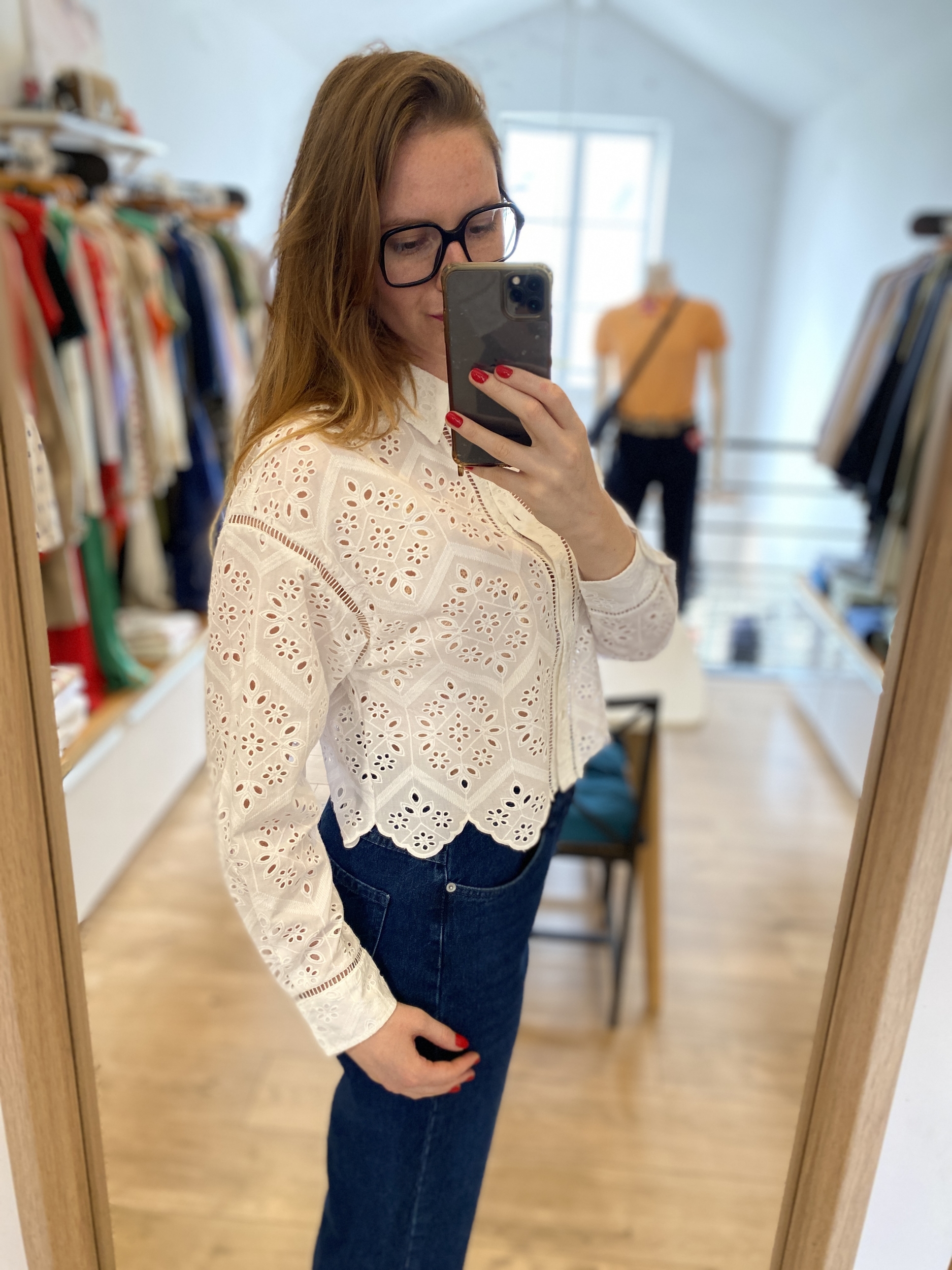 Chemise Femme Akris Punto Manches Longues Taille 40 Crème - Occasion Très Bon état