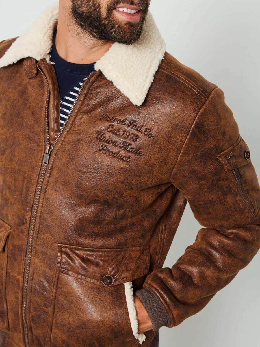 Blouson camel aviateur Petrol industries - Outlet Homme ...