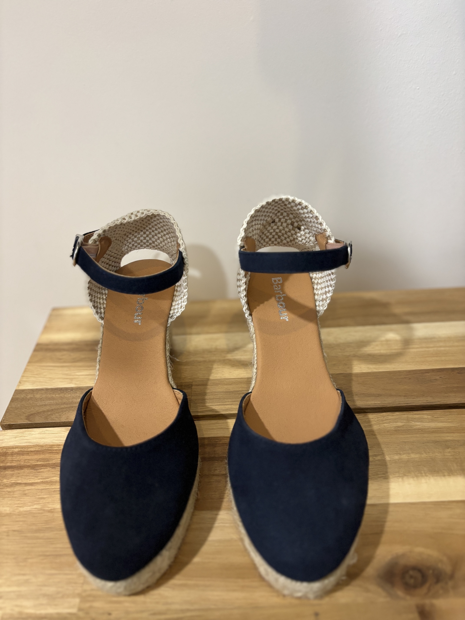 Espadrilles compensées Elder-Cuir marine-BARBOUR FEMME-espadrilles