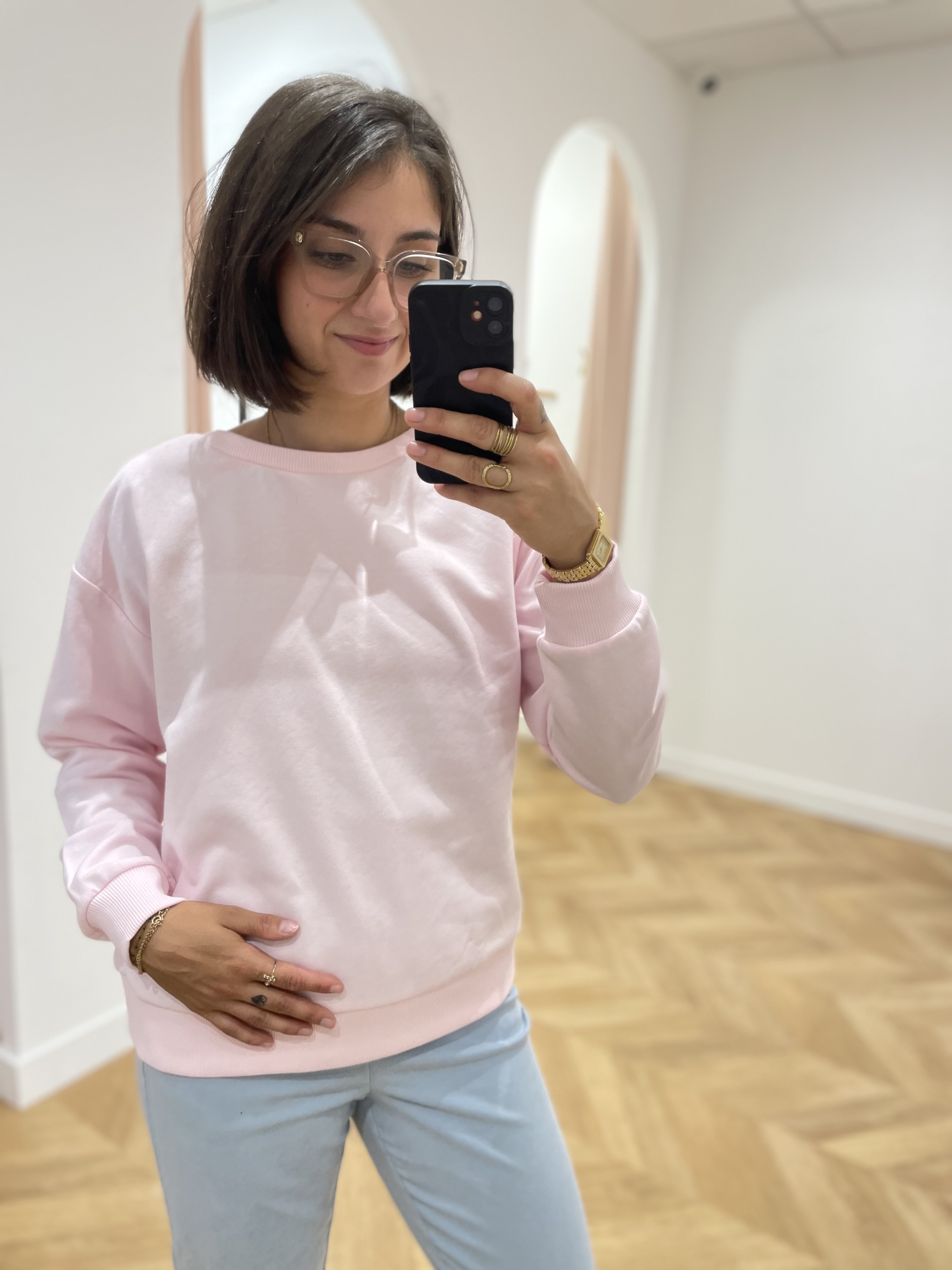Sweat oversize Viseba Rose pâle VILA Vêtement FEMME/Pulls
