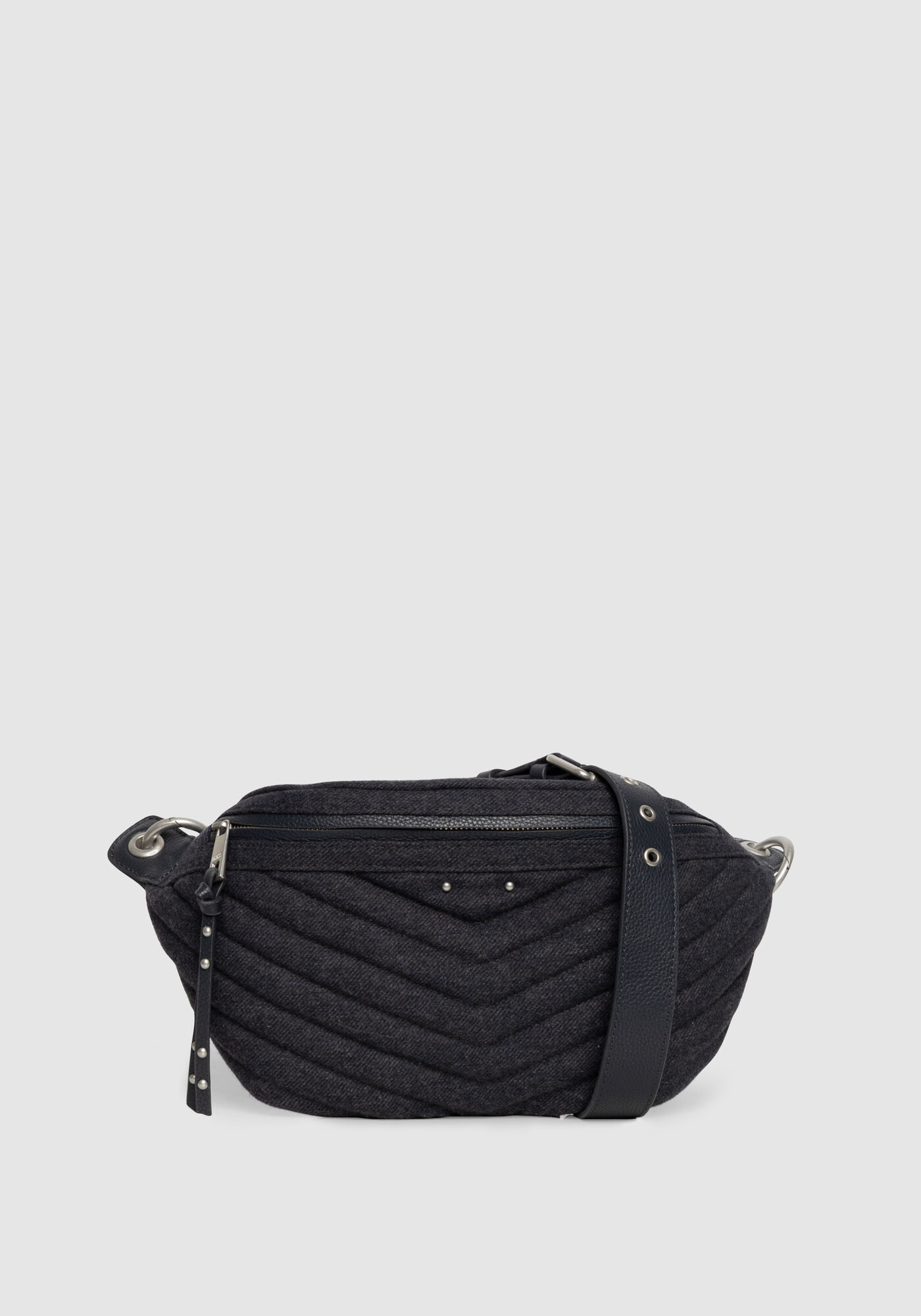 Sac banane en cuir flanelle 1440 Marine IKKS WOMEN