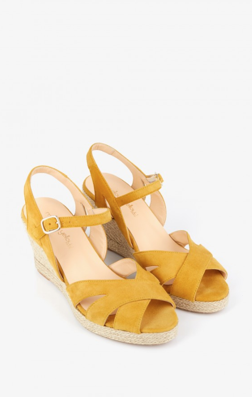 espadrilles compensées jaunes