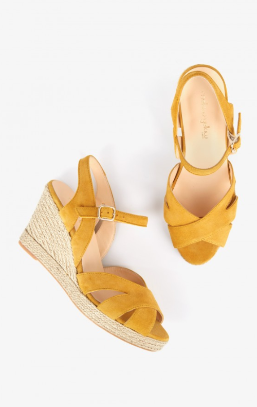 espadrilles compensées jaunes