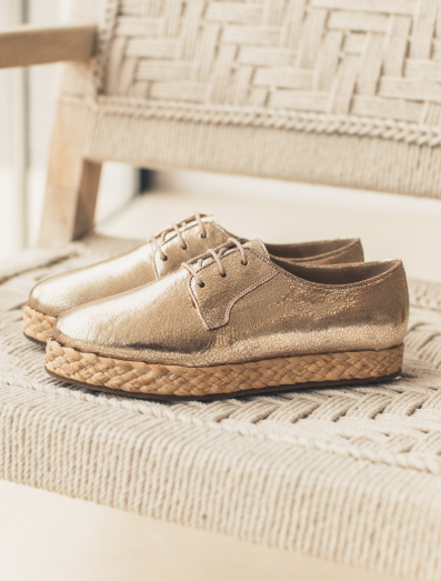 derbies dorées cuir