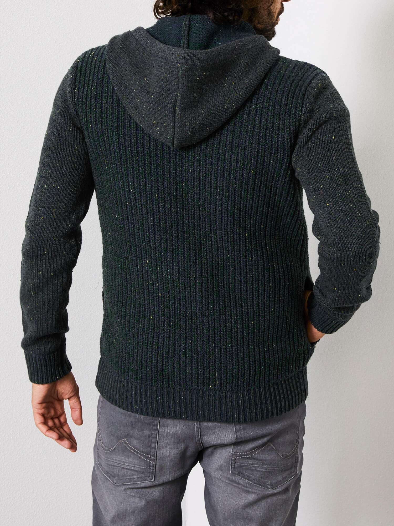  Cardigan  vert sapin  capuche  Hommes  Pull cardigan  