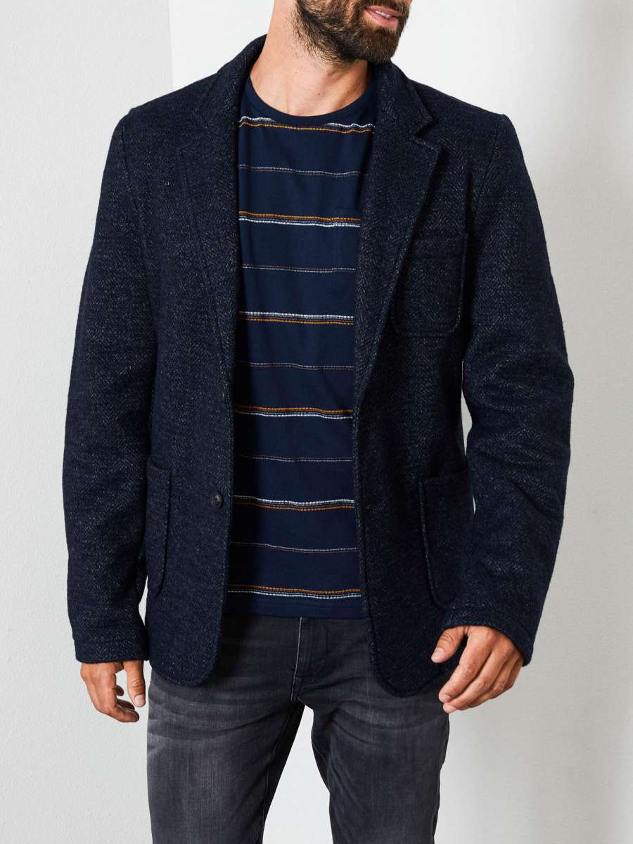 Petrol Industries Homme Lora Blazer marine en tweed Petrol Industries Hommes Veste Lora