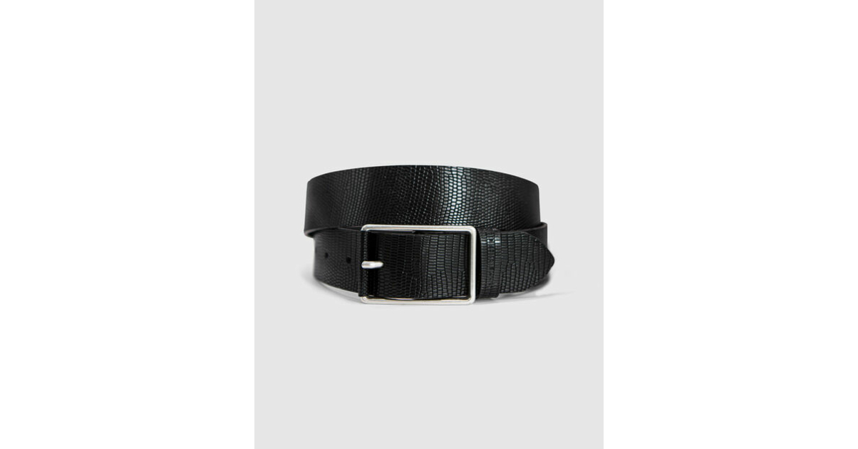 Ceinture en cuir python Noire IKKS Nouvelle collection