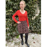 PLW20157F PULL COL TUNISIEN AVEC COUDIERES ROUGE 1