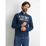 M-1020-SWC321 - Men Sweater Collar Zip 5082 Petrol