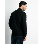 M-3020-SWC326 - Men Sweater Collar Zip 9999 Black  2