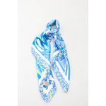foulard carré fleuri - Bleu - MAR