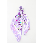 foulard carré fleuri - violet - MAR