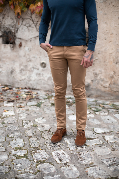 Pantalon chino slack - beige - IKKS - Prix doux Homme/Pantalon, jean,  bermuda, short de bain - Lora