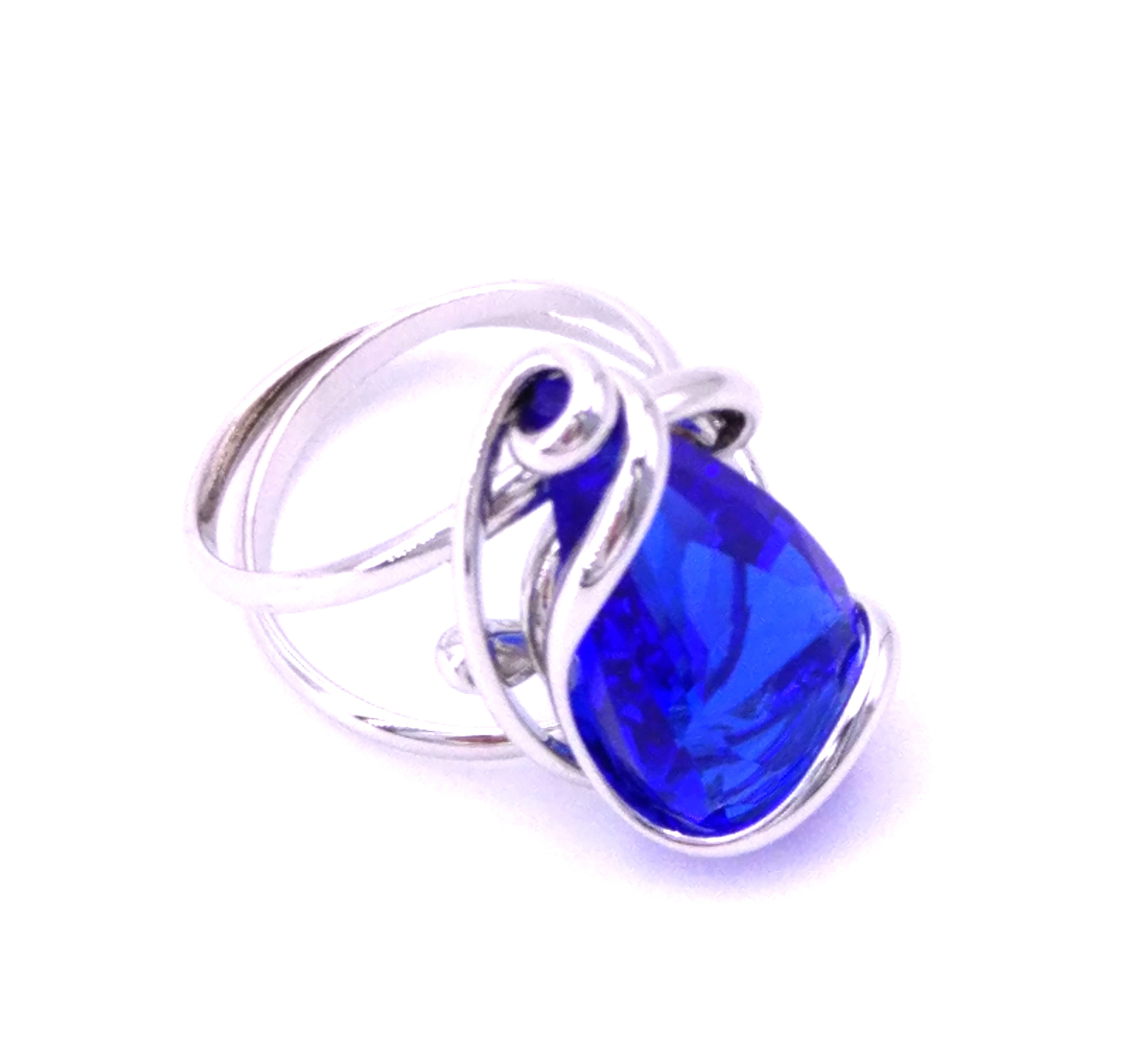 Bague cristal Andrea MARAZZINI - Collection Florence bleu majestic