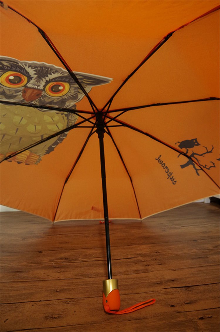 Parapluie Hibou orange intérieur
