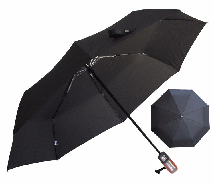 Parapluie pliant de qualité noir profil