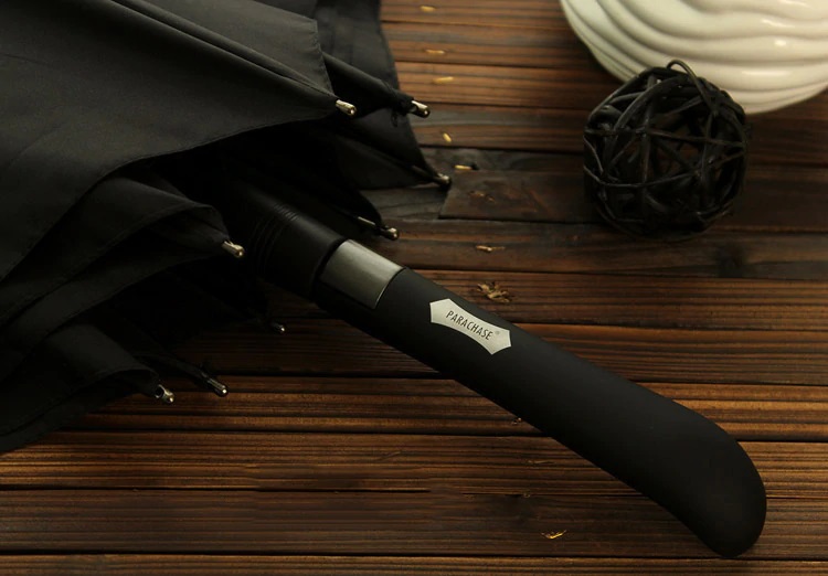 Parapluie long automatique noir poignée