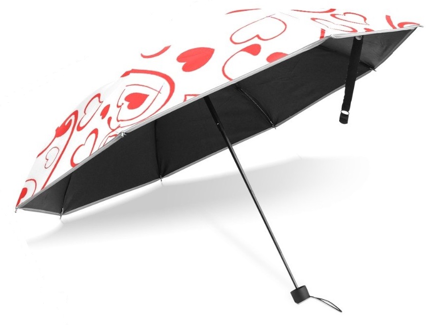 Parapluie pliant coeur dessous