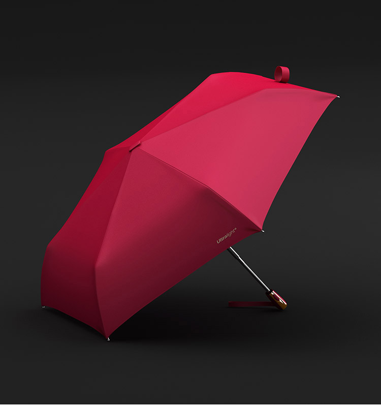 profil parapluie pliant rouge de luxe
