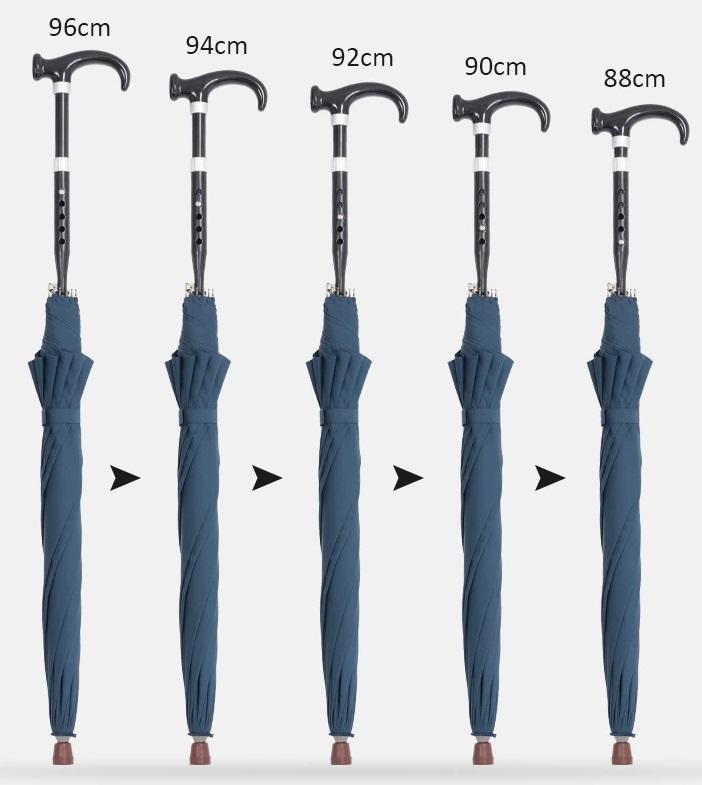 hauteur réglable de la canne du parapluie