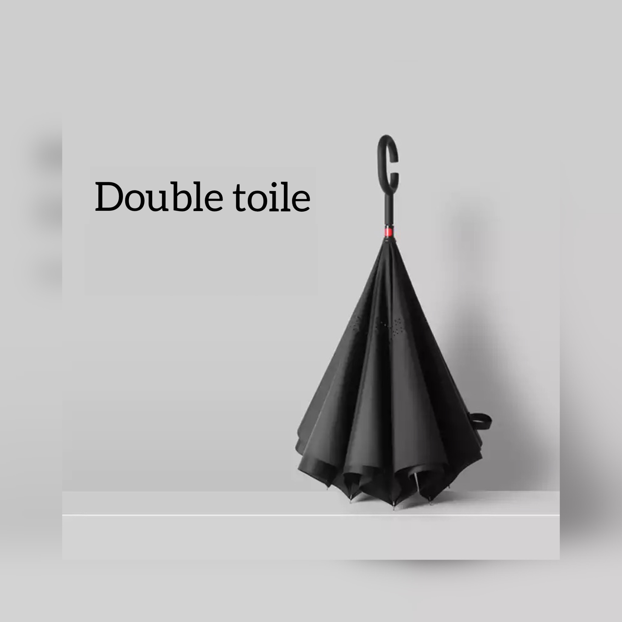 parapluie inversé noir avec double toile