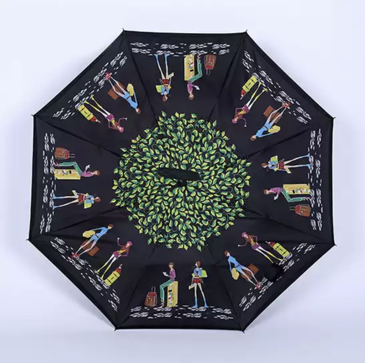 parapluie inversé imprimé personnages