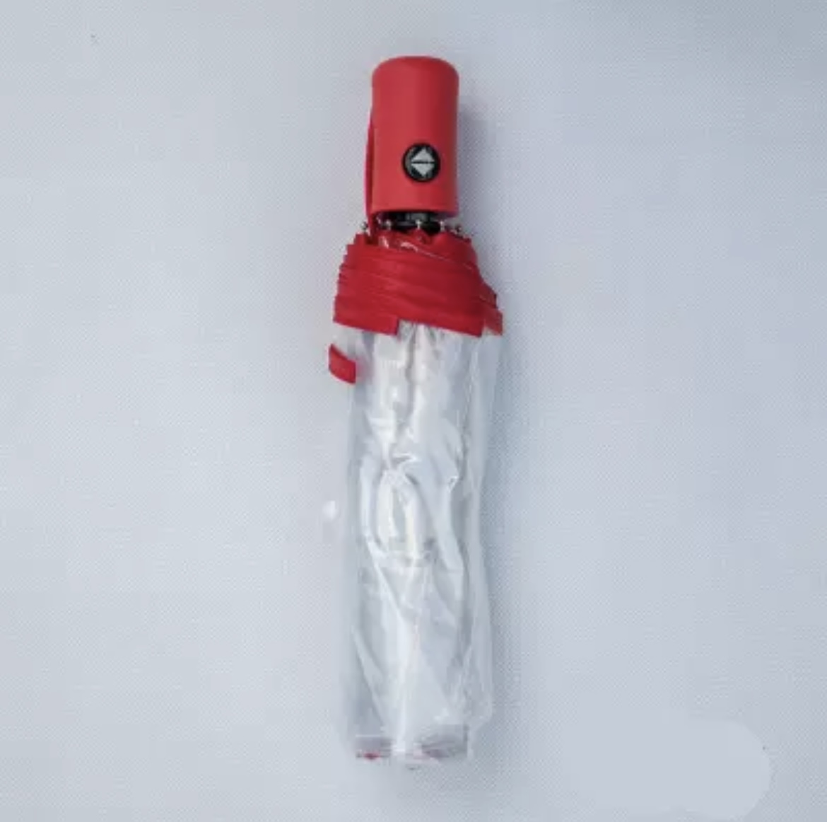 parapluie pliant transparent bordure rouge