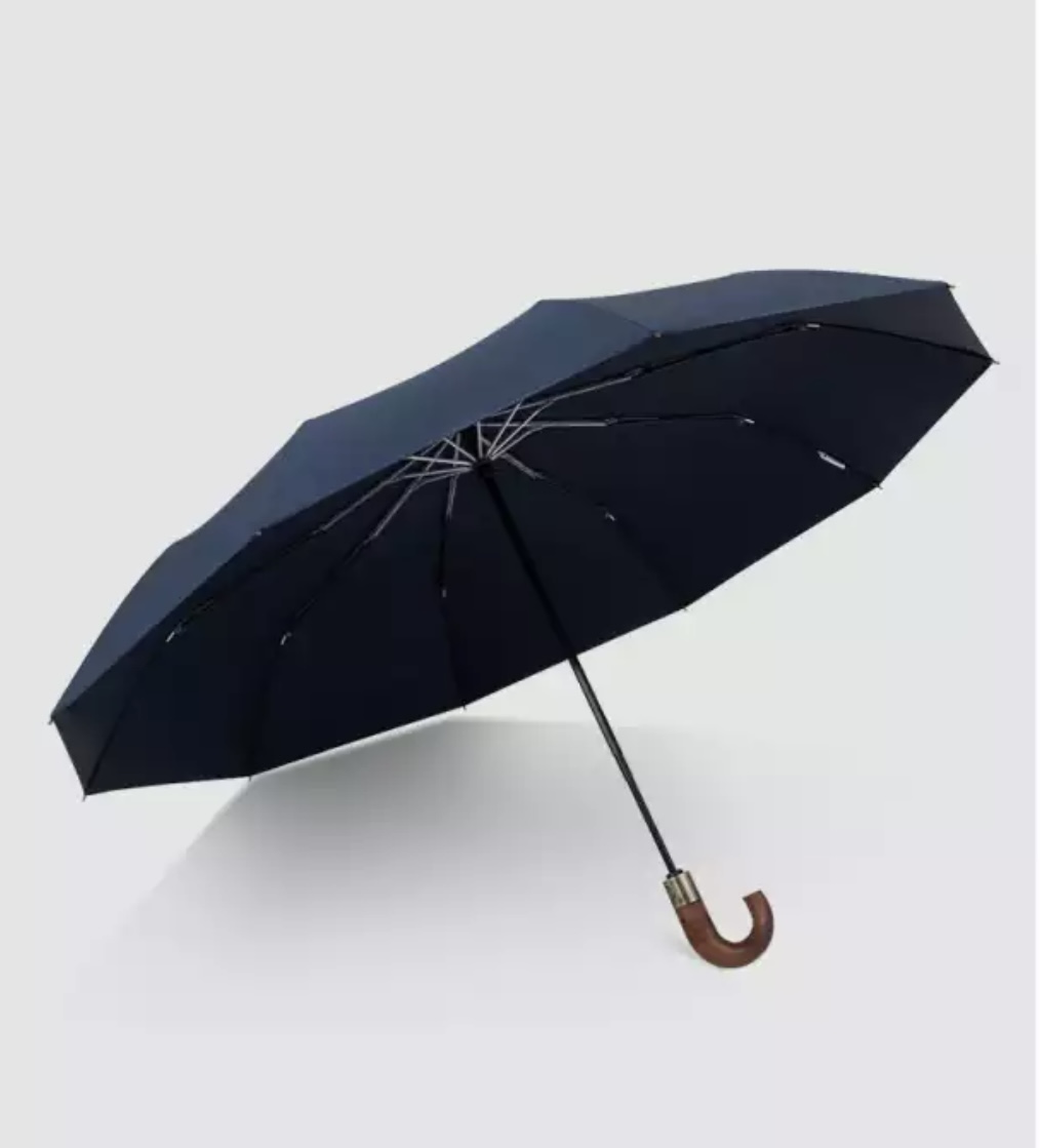 parapluie pliant bois couleur bleue
