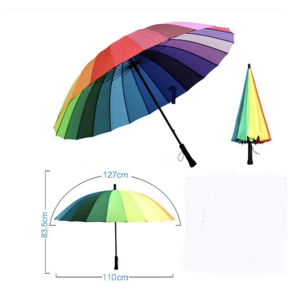 Grand Parapluie Golf Imprimé Arc En Ciel - Diamètre De 130 Cm