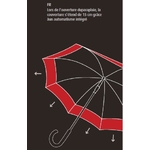 Parapluie allongé rouge et noir mécanisme