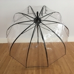 parapluie transparent avec mat noir vue haute