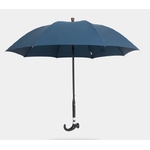 véritable parapluie et canne couleur bleu