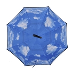 toile parapluie inversé ciel nuageux
