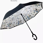 parapluie inversé avec toile papillons