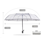 dimensions parapluie pliant transparent