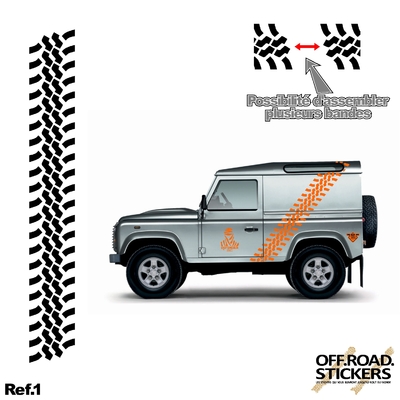 Sticker TRACE de PNEU 4x4 ref 1 MUD