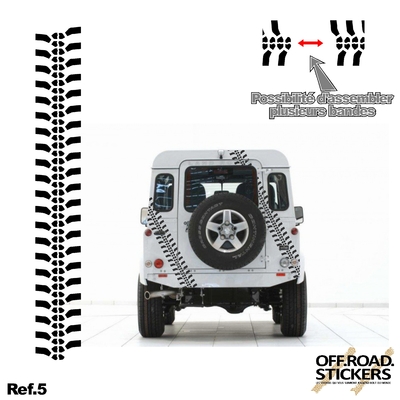 Sticker TRACE de PNEU 4x4 ref 5 BLACK STAR MUD MAX