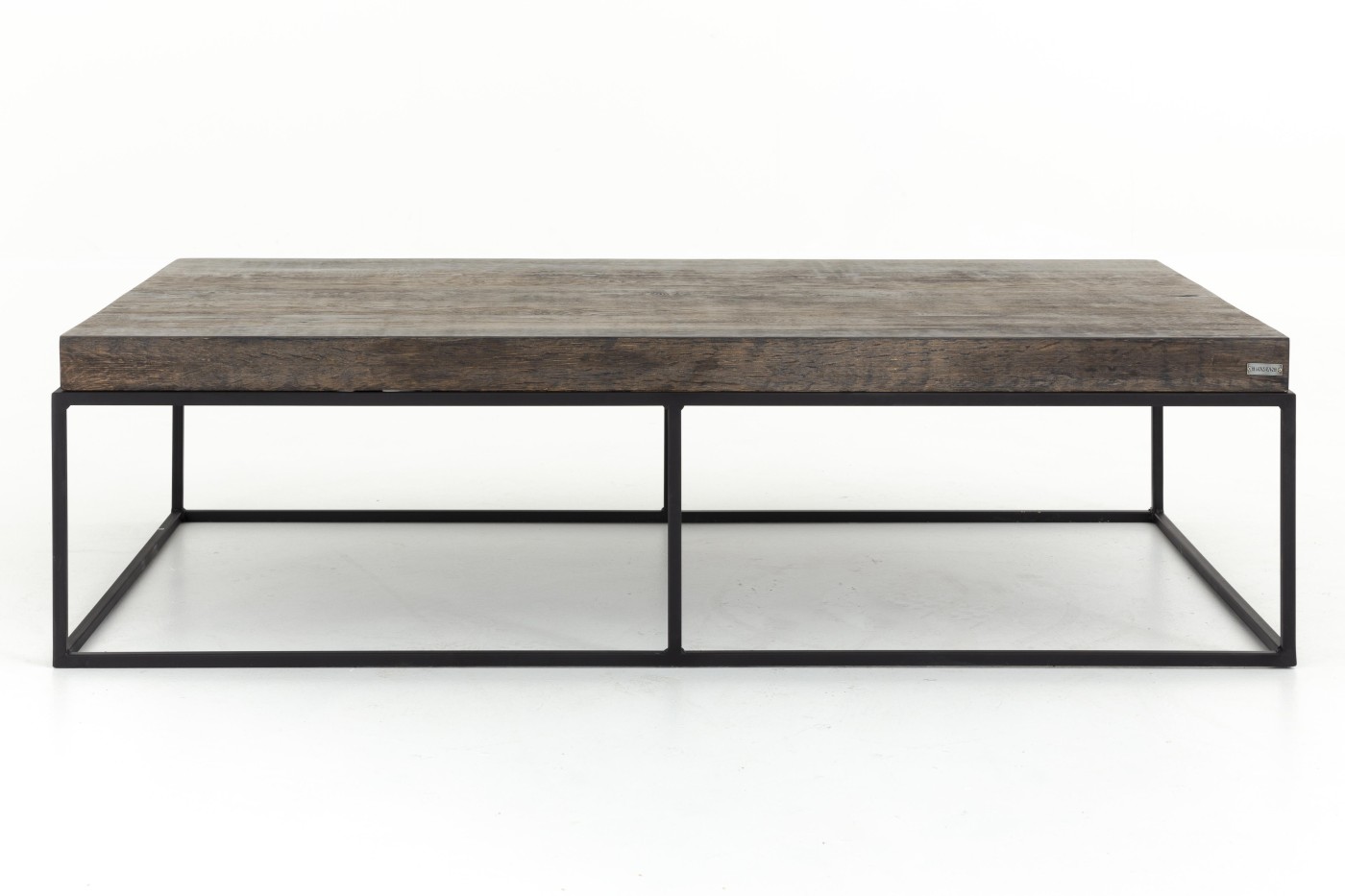 table-basse-140-cm-plateau-épais-chêne-grisé
