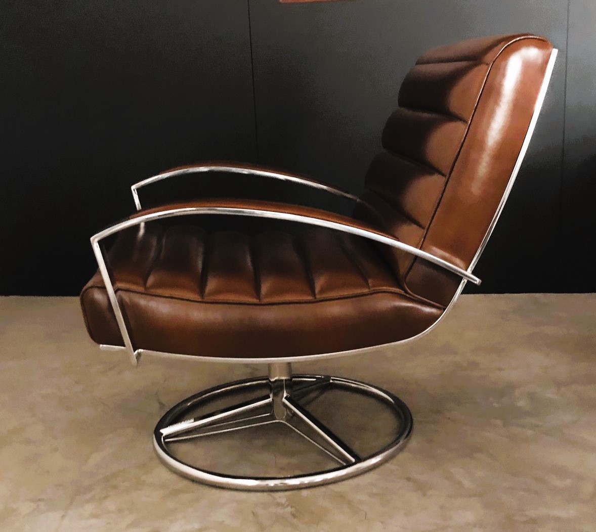 fauteuil-bureau-inox-cuir