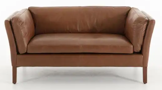 Canapé scandinave  en cuir marron Bellamy de Flamant - L 152 cm