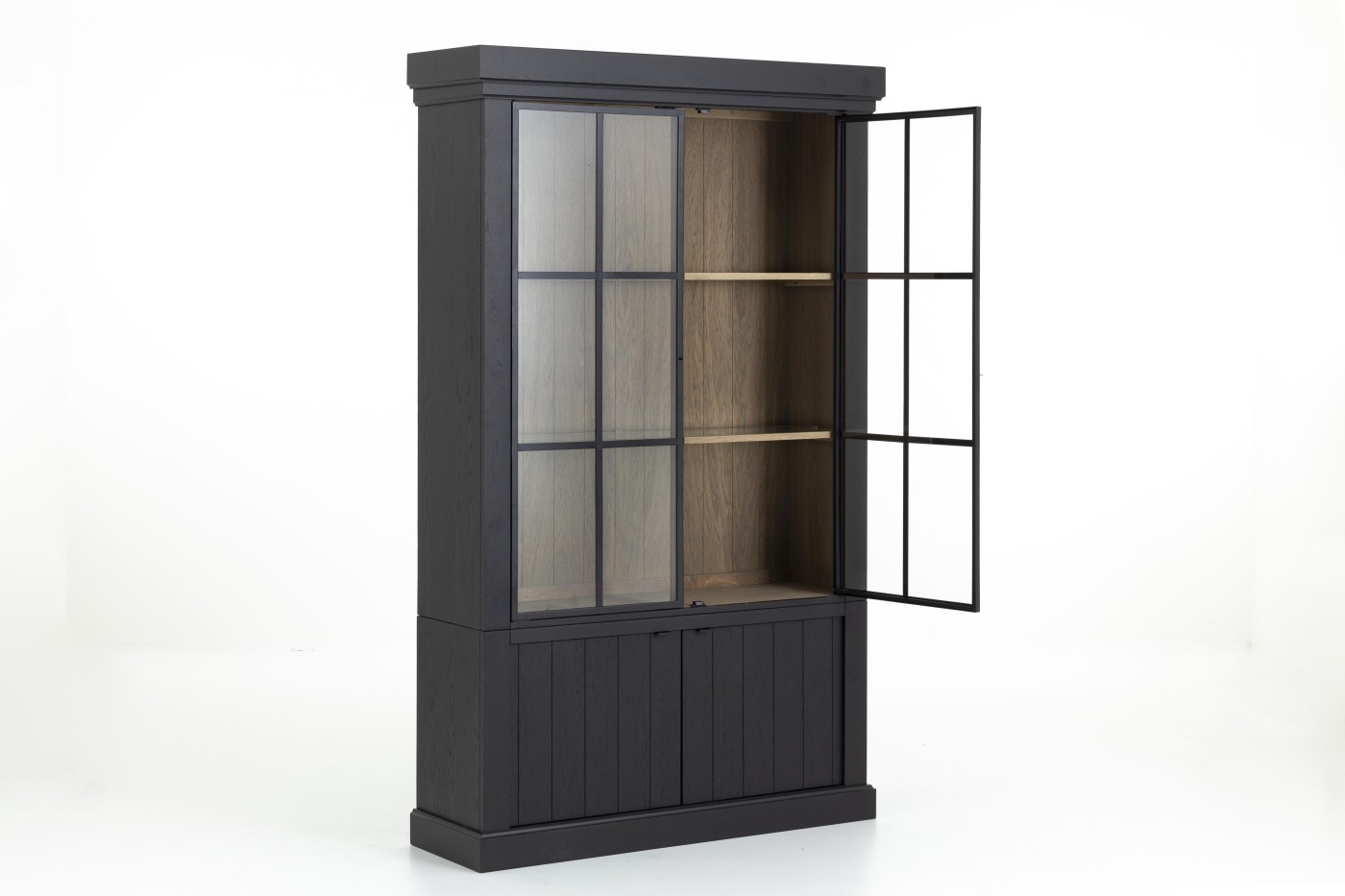 cabinet-de-curiosité-noir-vitré-flamant