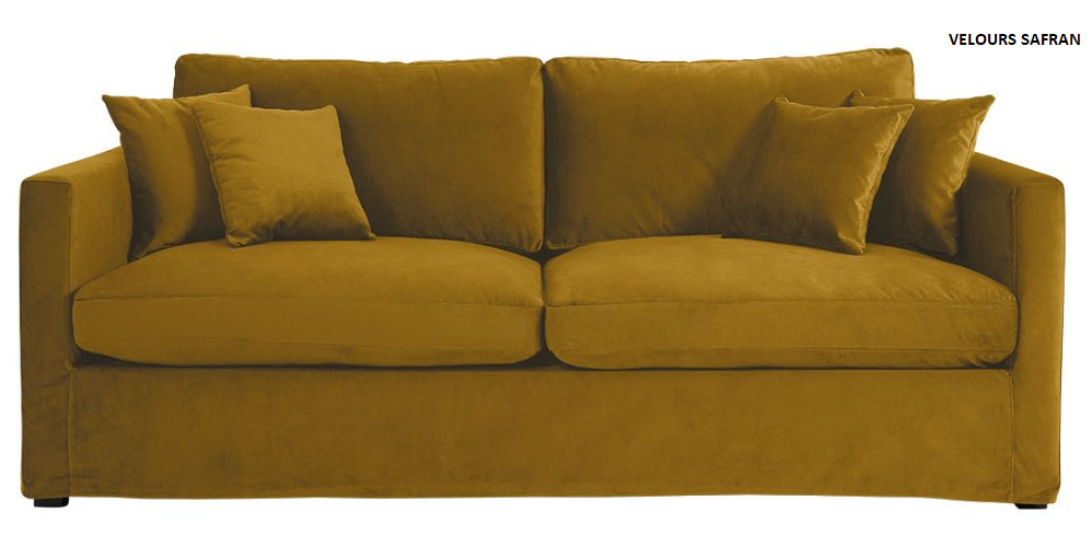 canapé-velours-safran-215-cm